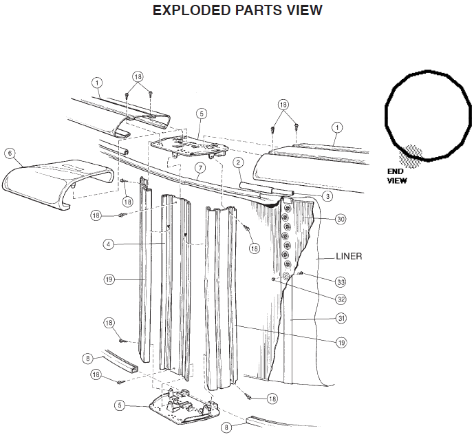 24' Round 54" Whispering Wind Parts Reorder